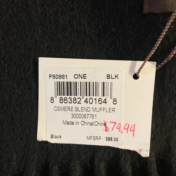 Coach Wool/Cashmere Blend Muffler Fringe Scarf in Black - Picture 5 of 8